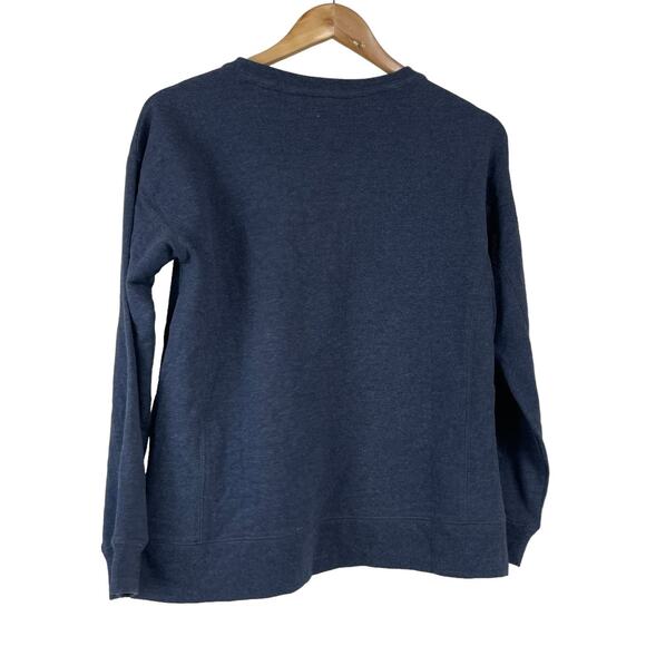Wildfox NWT Navy Statement “Social” Sweatshirt Side Slits Drop Shoulder Size XS - Picture 5 of 11
